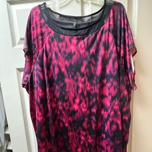 Mynt 1792 Plus Size 3X Pink Black Abstract Tunic Top
